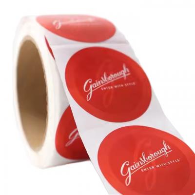 Sticker Custom Roll Plastic Waterproof Synthetic Sticker Vinyl PVC Round Circle Logo