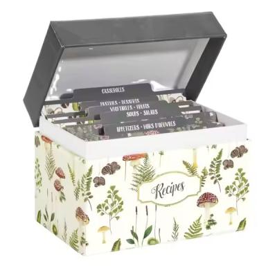 Double Sides Printing Recipe Card, Kitchen Divider Recipe Card Box Magnetic Gift Box