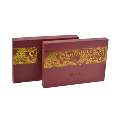 Customized Hot Stamping Logo Custom Empty Rigid Cardboard 2 Piece Chocolate Gitf Boxes