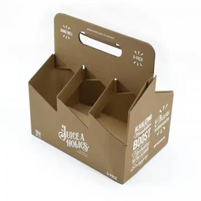 Portable Beer Bottle Glasses Wine Box Corrugated Carriers Paper Packaging Box