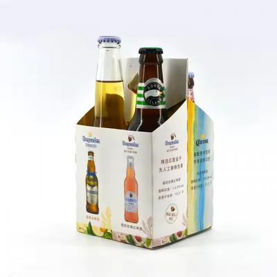 Soy Ink Cardboard Kraft Laminated Four Six Pack Wine Bottle Carrier Holder Beer Box